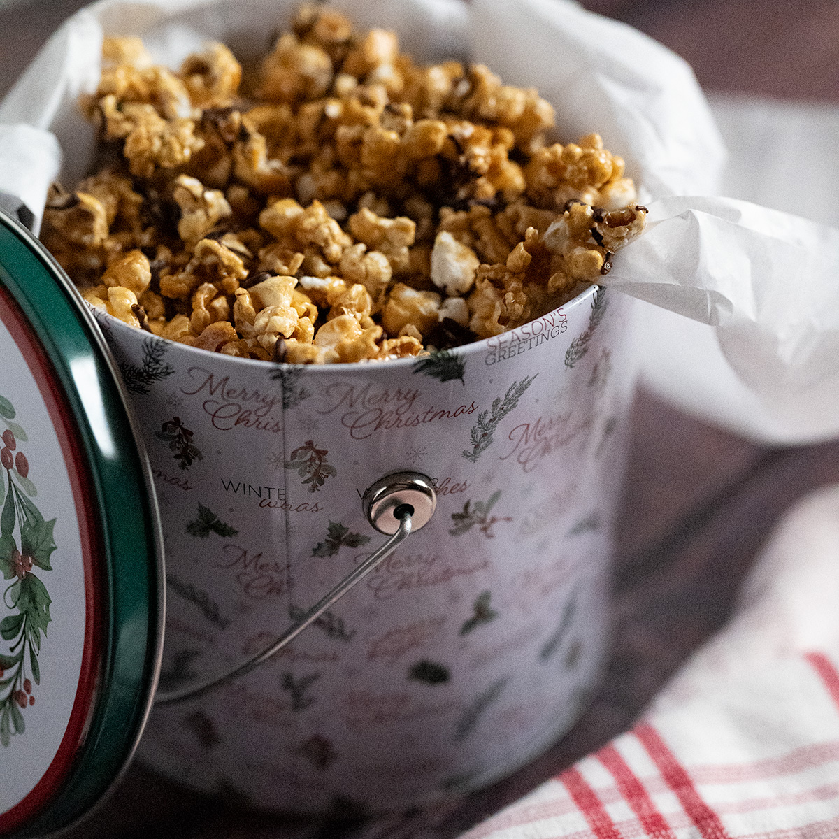 A holiday tin of moose munch.