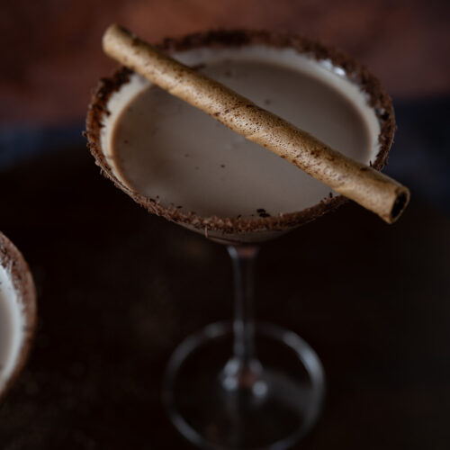 An art deco-style chocolate martini.