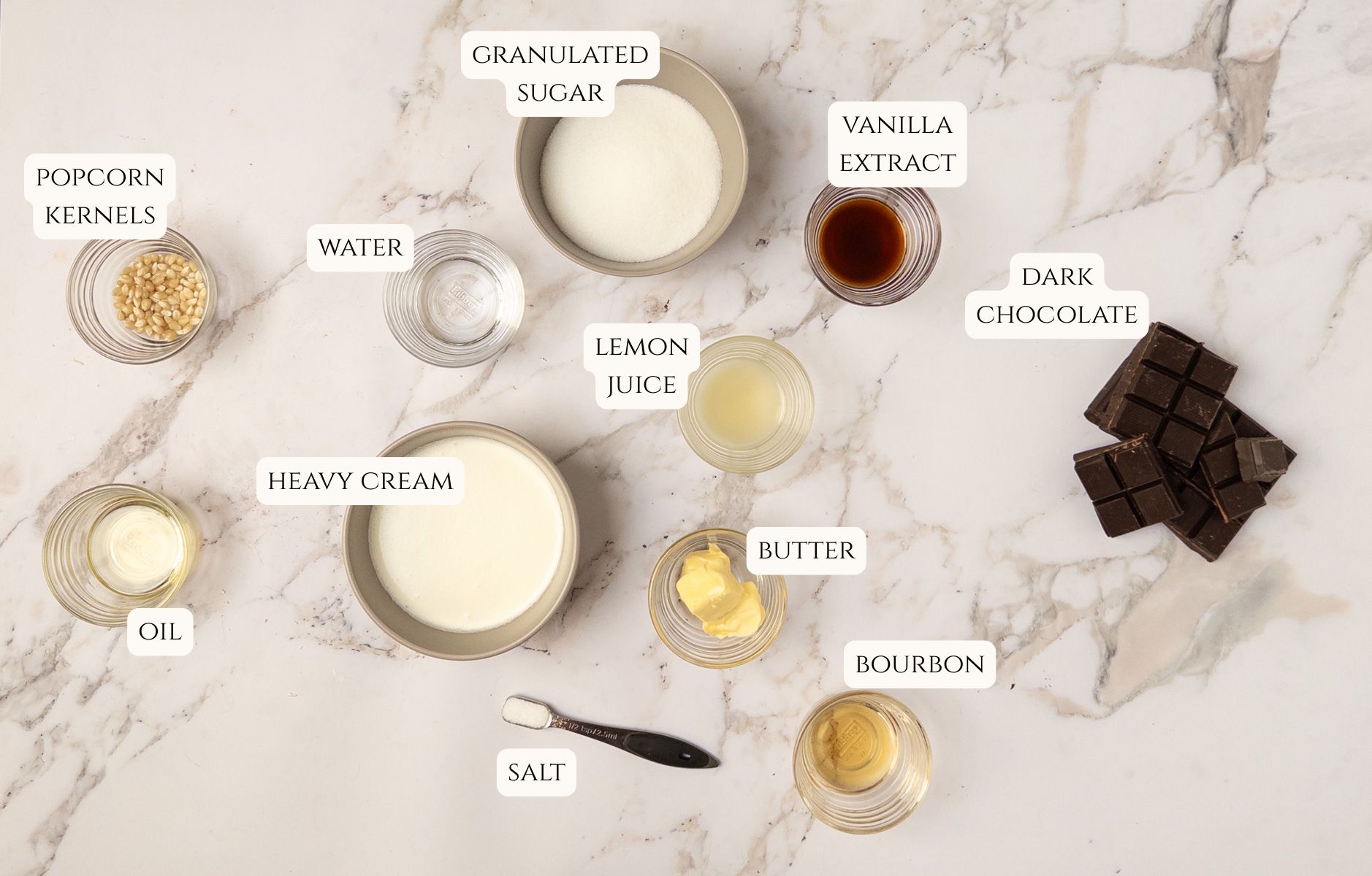 Ingredients for boozy moose munch.